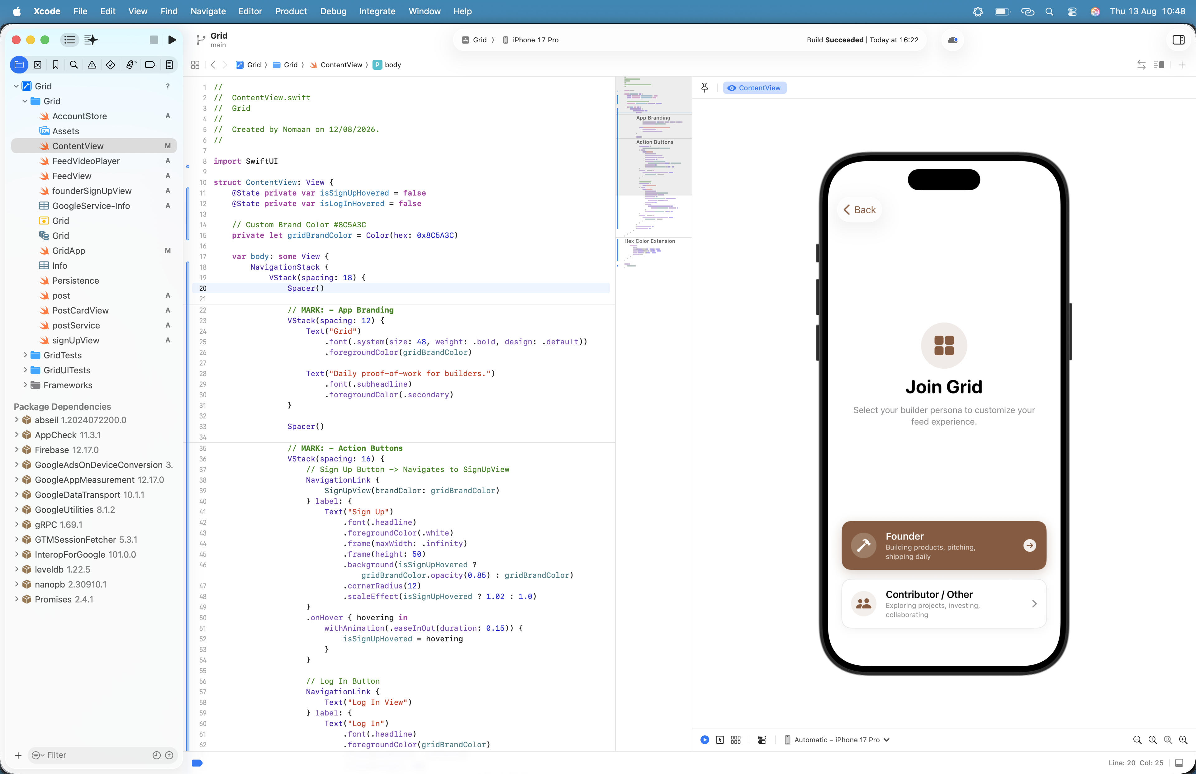 Grid App SwiftUI Onboarding Preview